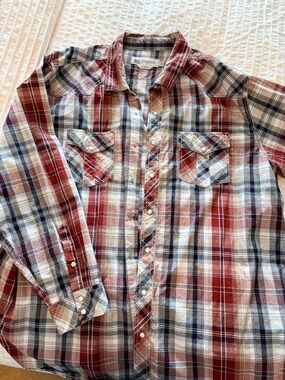 2 Wind River Men’s Red and Blue Plaid Button-Down Shirts